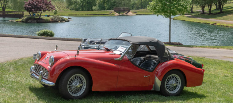 Triumph at the British Car Show at Shelton Vineyards on April 18 2026