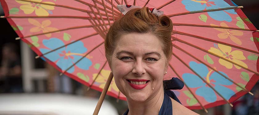 A visitor to the Heavy Rebel Car Show