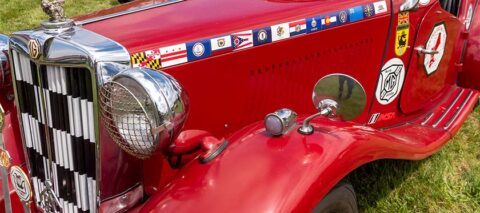 A vintage MG at the British Car Show at Shelton Vineyards, Dobson NC